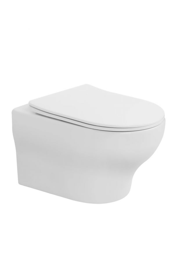 Унитаз подвесной FIORE Белый матовый c крышкой, функция Торнадо
