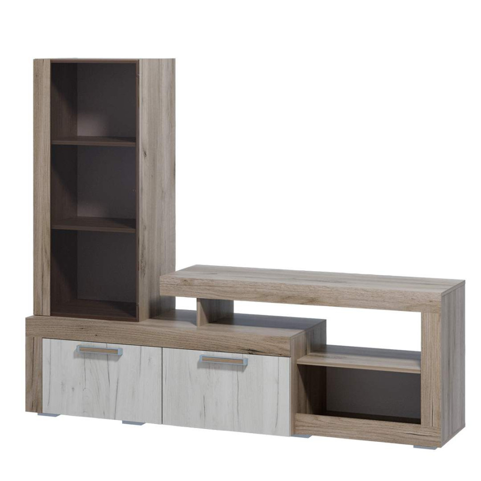 Тумба для ТВ №2 Ольга 19 (дуб крафт серый/дуб крафт белый)