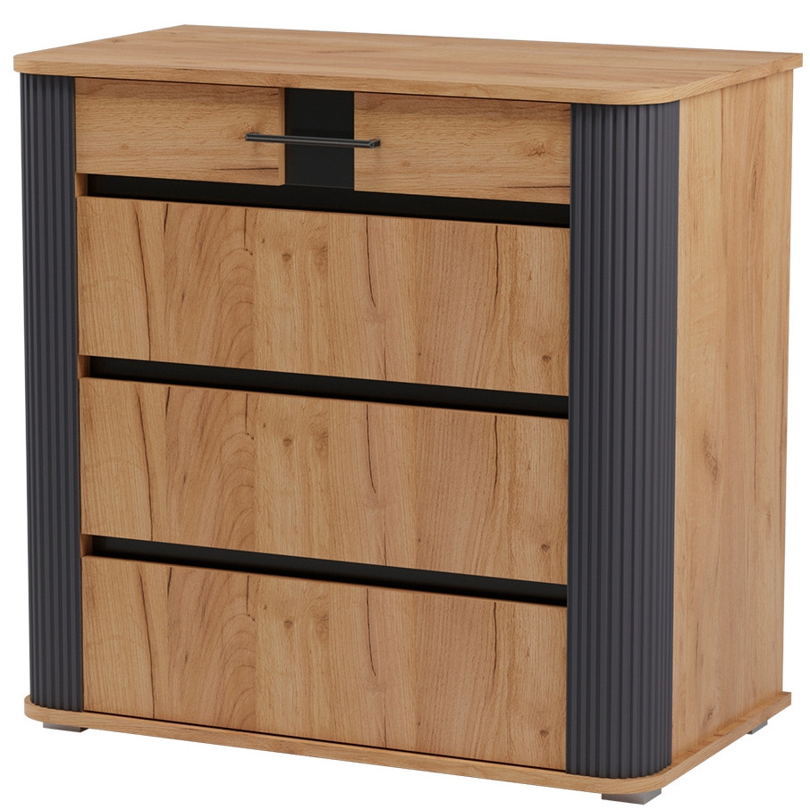 Комод Ольга 2 Дуб золотистый - Антрацит