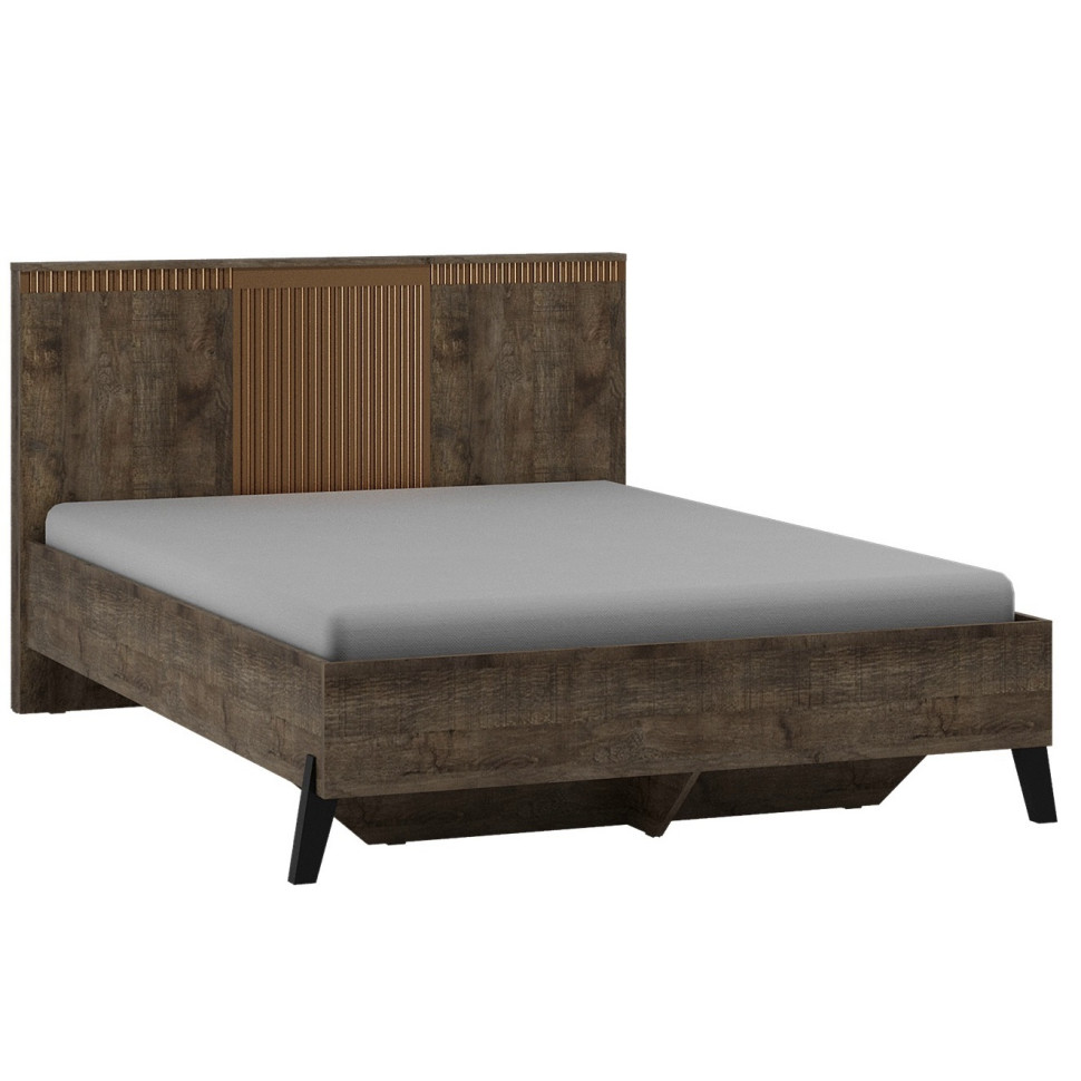 Кровать двуспальная 140х200 Ольга 3 (Дуб коми-Голден Пэлас)