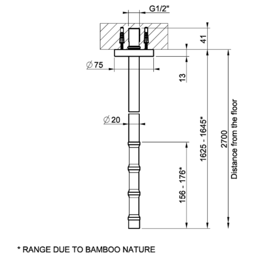 Излив Gessi Jacqueline 77098 потолочный ФОТО