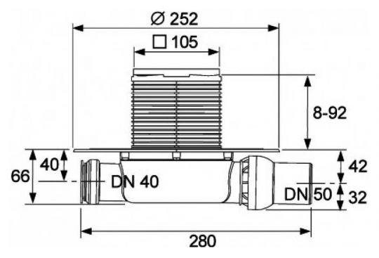 Трап для душа TeceDrainpoint 110 KDP-S110решеткой Хром схема 14