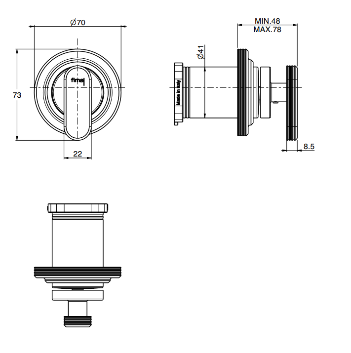 Однорычажный смеситель Fima - Carlo Frattini Park Lane встраиваемый для душа F1303N1 ФОТО