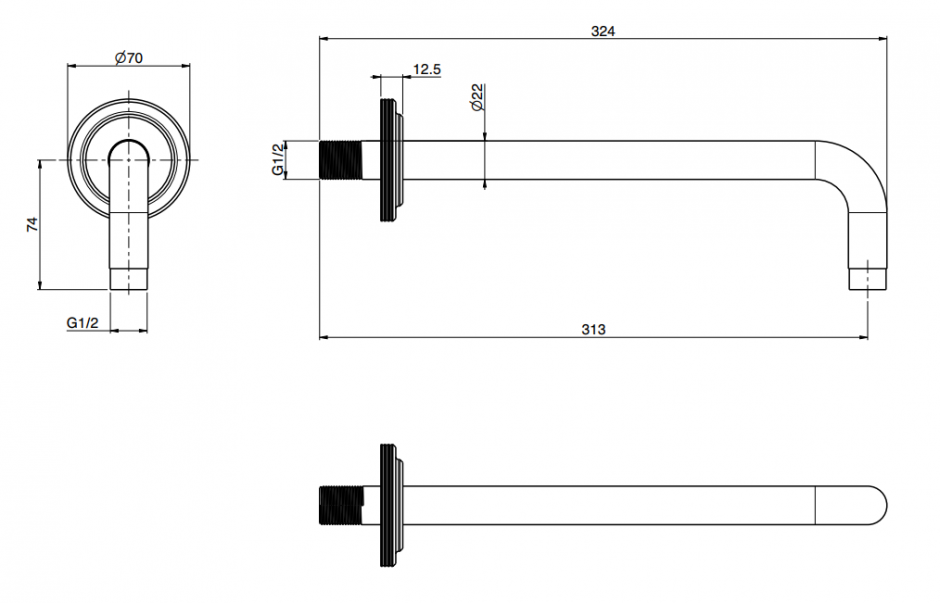 Настенный держатель для верхнего душа Fima - Carlo Frattini Park Lane F1338.30 ФОТО