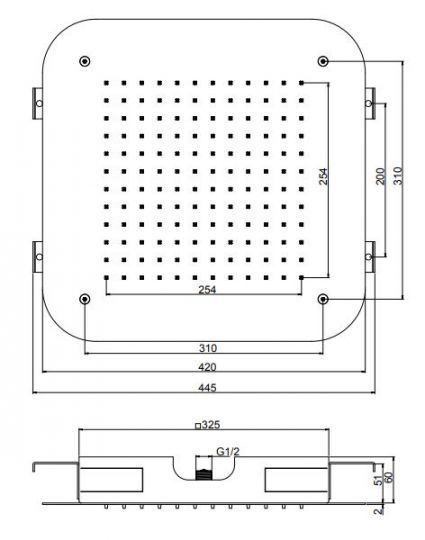 Тропический душ Fima - carlo frattini Wellness F2417 42х42 схема 2