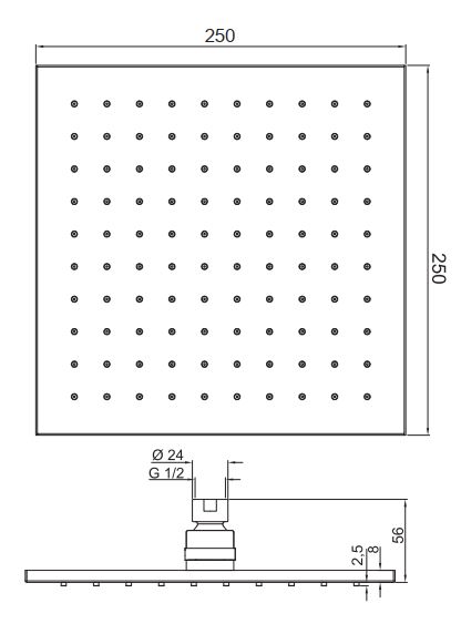 Лейка для верхнего душа Fima - carlo frattini Wellness F2630/2 25х25 ФОТО