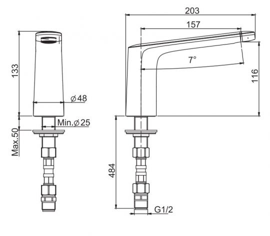 Округлый излив на борт ванны Fima - carlo frattini F2643 схема 2 Округлый излив на борт ванны Fima - carlo frattini F2643 схема 2