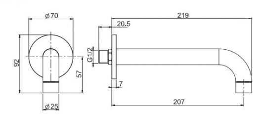 Излив с монтажом на стену Fima - carlo frattini F2929 для ванны схема 2