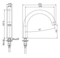 Излив стального цвета для ванны Fima - carlo frattini Spillo Steel F2943 схема 2