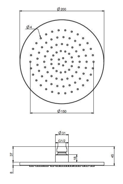 Лейка для верхнего душа Fima - carlo frattini Wellness F2947/2INOX 200мм