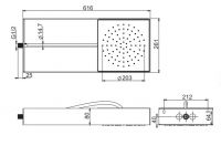 Прямоугольный тропический душ Fima - carlo frattini Wellness настенный F2991NINOX 61,6 х 26,1 схема 2 Прямоугольный тропический душ Fima - carlo frattini Wellness настенный F2991NINOX 61,6 х 26,1 схема 2
