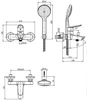 Смеситель для ванны и душа Fima carlo frattini Spot F3004 схема 2