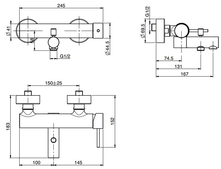 Смеситель для ванны и душа Fima carlo frattini Spillo Tech F3034/1G