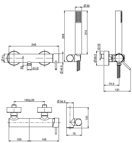Изображение Fima carlo frattini Spillo up смеситель для душа F3035