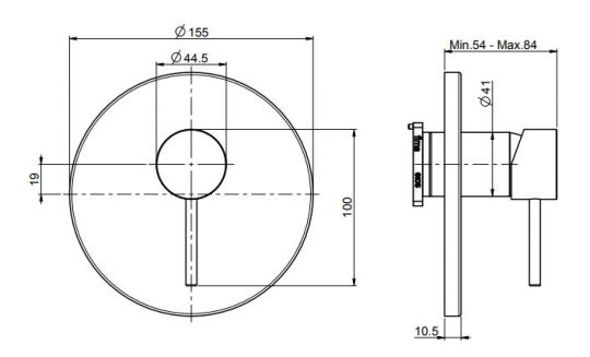 Fima carlo frattini Spillo Tech смеситель для ванны/душа F3039TX1 схема 2