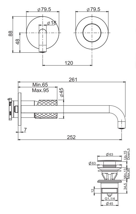 Смеситель для раковины с текстурированной ручкой Fima carlo frattini Spillo Tech F3051TW ФОТО