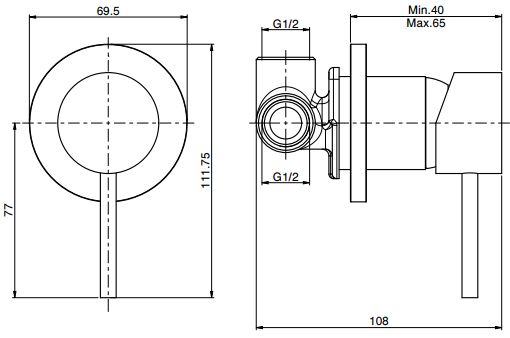 Fima carlo frattini Spillo steel смеситель для ванны/душа F3073INOX схема 2
