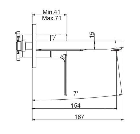 Внешняя часть настенного смесителя для раковины Fima carlo frattini Mast F3141WX8 схема 3