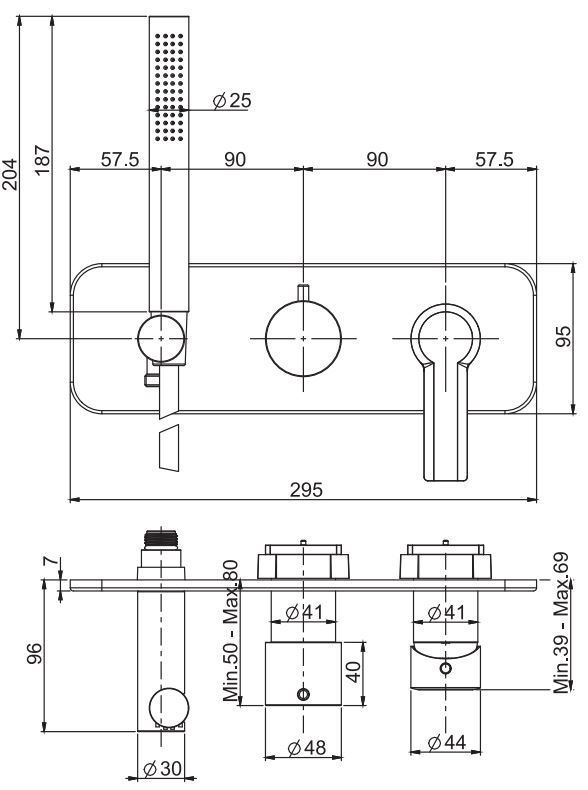 Смеситель для ванны c душем Fima carlo frattini Mast F3149WX2