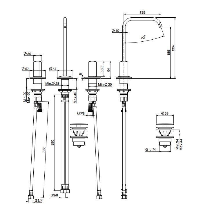 Изображение Fima carlo frattini So смеситель для раковины F3191A