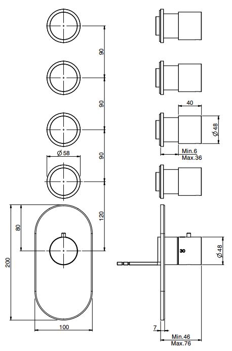 Изображение Fima carlo frattini Fimatherm смеситель для ванны/душа F3253X4