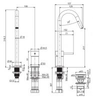 Смеситель для раковины Fima carlo frattini Spillo up F3271NC схема 1 Смеситель для раковины Fima carlo frattini Spillo up F3271NC схема 1
