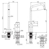 Смеситель для раковины Fima carlo frattini Spillo up F3271D схема 1 Смеситель для раковины Fima carlo frattini Spillo up F3271D схема 1