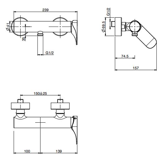 Fima carlo frattini Quad смеситель для душа F3735