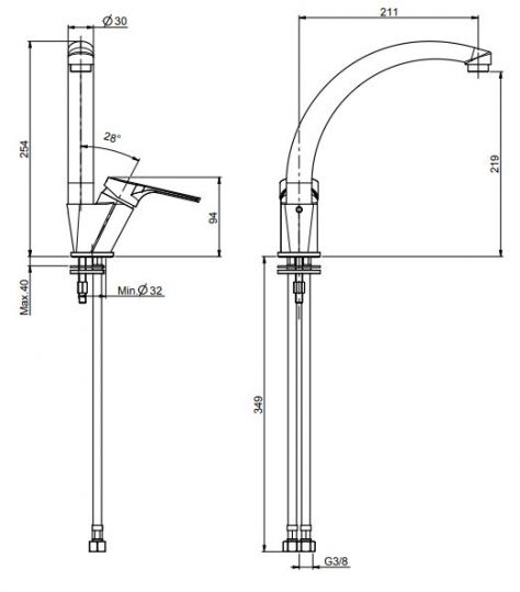 Fima carlo frattini Kitchen смеситель для кухни F3797/2 схема 2
