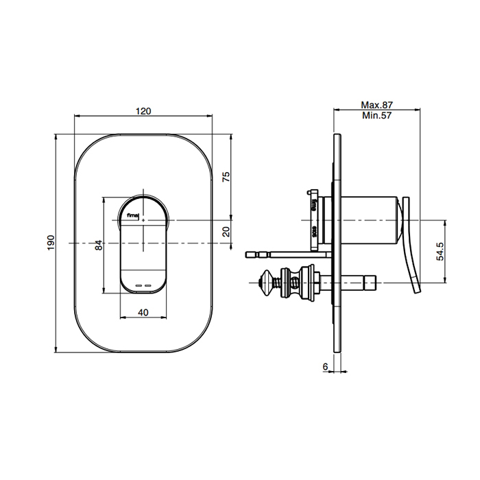 Смеситель без излива с переключателем Fima carlo frattini Flo F3809X2 ФОТО