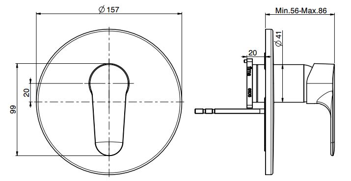Изображение Внешняя часть Fima carlo frattini Serie 22 для ванны/душа артикул: F3839X1