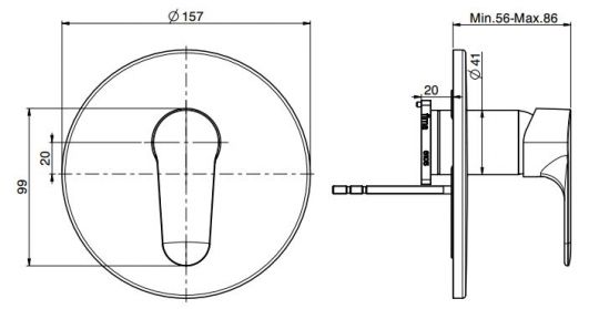 Внешняя часть Fima carlo frattini Serie 22 для ванны/душа артикул: F3839X1 схема 2