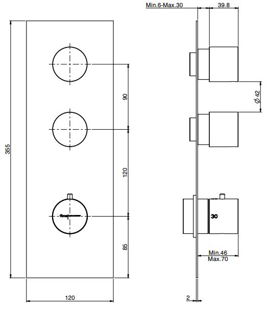Изображение Fima carlo frattini Fimatherm смеситель для ванны/душа F3869X2
