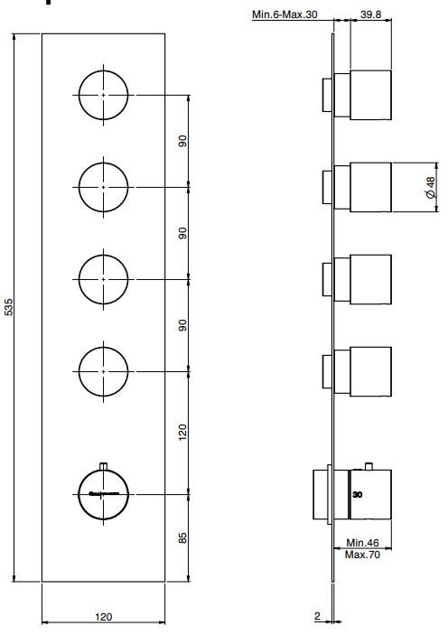 Изображение Fima carlo frattini Fimatherm смеситель для ванны/душа F3869X4