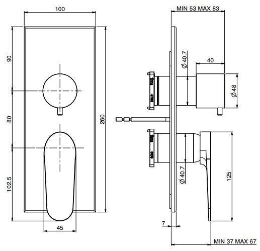Fima carlo frattini Next смеситель для ванны/душа F3949X6