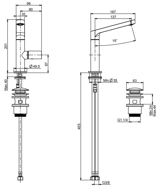 Однорычажный смеситель для раковины Fima carlo frattini Nomos go F4161/F4161L ФОТО