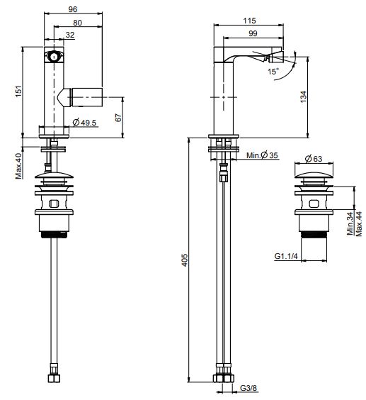 Изображение Fima carlo frattini Nomos go смеситель для биде F4162
