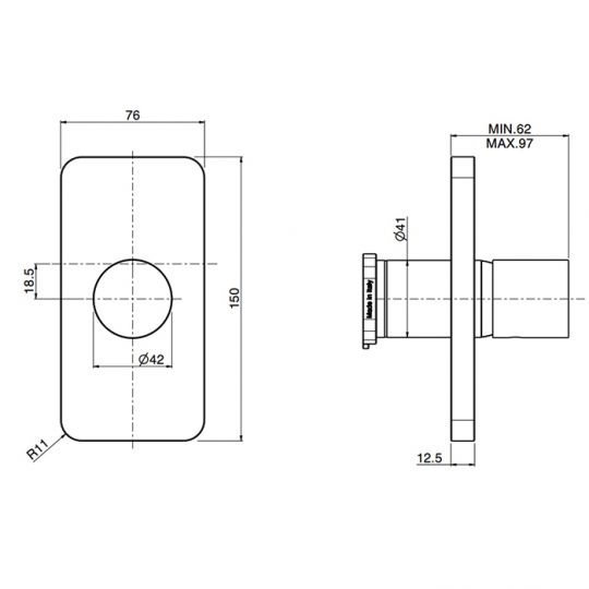 Fima carlo frattini Nomos go смеситель для душа F4169E1 схема 2
