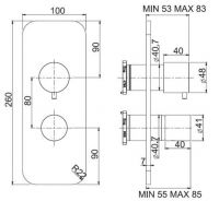 Fima carlo frattini Nomos go смеситель для ванны/душа F4169X6 схема 2 Fima carlo frattini Nomos go смеситель для ванны/душа F4169X6 схема 2