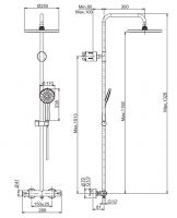 Душевая стойка с тропическим душем Fima - carlo frattini Wellness F4905/RP251 схема 1 Душевая стойка с тропическим душем Fima - carlo frattini Wellness F4905/RP251 схема 1