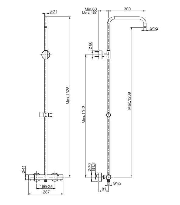 Изображение Душевая стойка Fima - carlo frattini Wellness F4925S