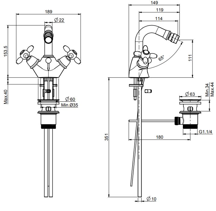 Изображение Fima carlo frattini Olivia смеситель для биде F5022