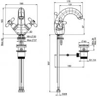 Fima carlo frattini Olivia смеситель для раковины F5041 схема 2