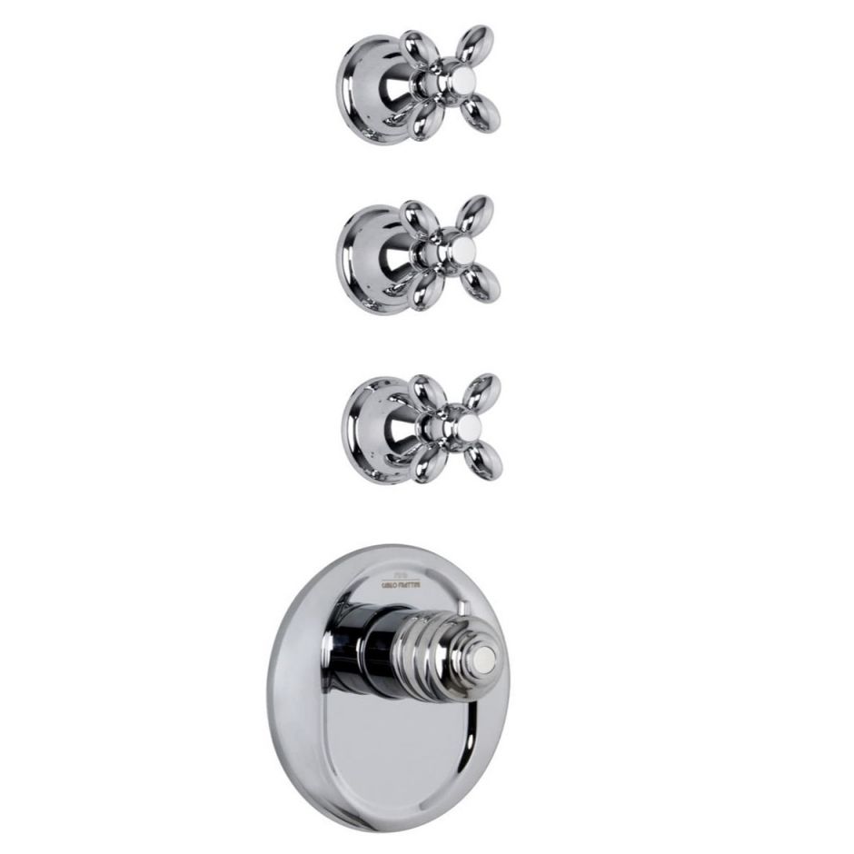 Встраиваемый смеситель-термостат для ванны Fima carlo frattini Fimatherm F5043X3 с 3 клапанами контроля ФОТО