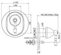 Fima carlo frattini Elizabeth/Epoque смеситель для ванны/душа F5089X2 схема 2