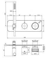 Смеситель в разных отделках Fima carlo frattini Texture collection F5619WX2 для душа схема 1 Смеситель в разных отделках Fima carlo frattini Texture collection F5619WX2 для душа схема 1