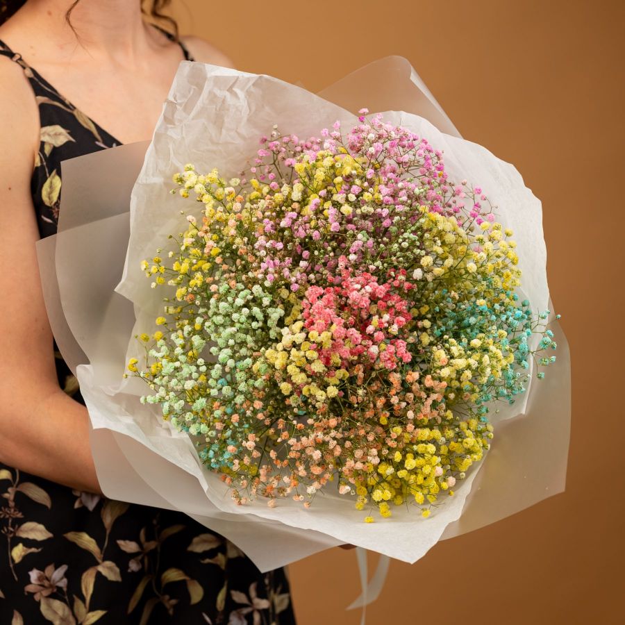 Букет из радужных гипсофил от 7 шт.