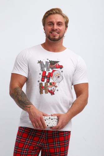 Пижама мужская П218 Новый Год (красный,белый)