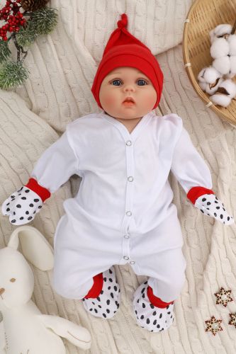 Комплект грудничковый новогодний Крапинка арт.КПЛ-НГ/крапинка (0-3 мес)