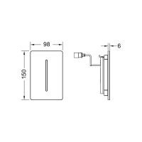 Панель смыва TECE TECEfilo-Solid 230В 92420 схема 2 Панель смыва TECE TECEfilo-Solid 230В 92420 схема 2